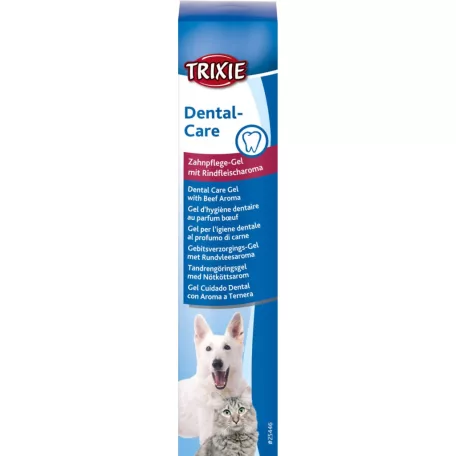 Trixie Dental Care Gel with Beef Aroma | Marhahúsos ízesítésű fogápoló gél kutyák és macskák részére – 100 g