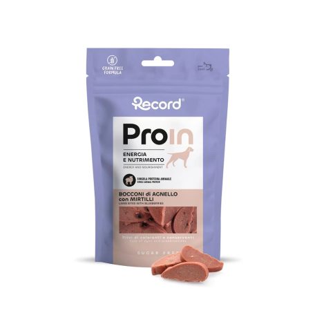 RECORD ProIn Jutalomfalat Kutyáknak Bocconi Bárány és Áfonya 75 g 