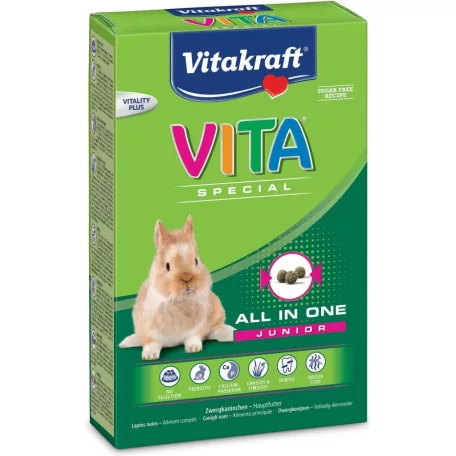 Vitakraft Vita Special Junior | Teljes értékű eledel könnyen emészthető fiatal nyulak számára – 600 g