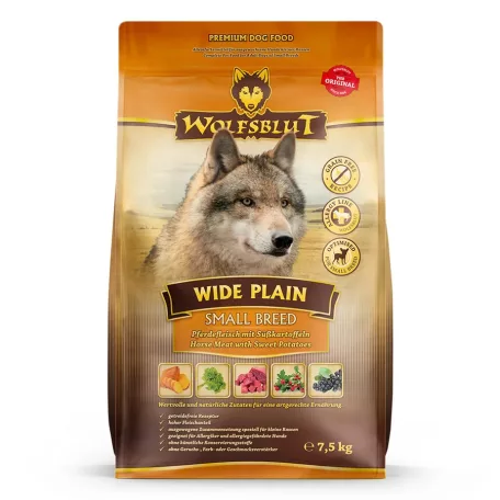 Wolfsblut Wide Plain Small Breed Lóhús Édesburgonyával száraz kutyatáp 7,5 kg