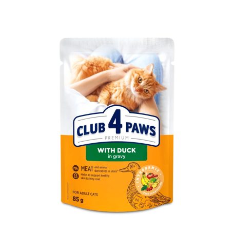 CLUB 4 PAWS Premium Kacsa Szószban Nedves Macskaeledel 85 g