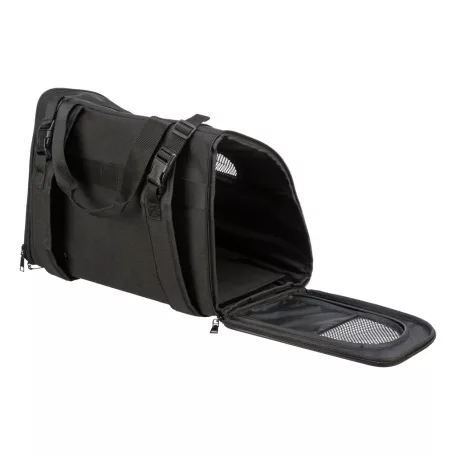 Trixie | Connor Backpack | jól szellőző hordozó-hátizsák kutyáknak – fekete/szürke, 42 × 29 × 21 cm, max. 8 kg
