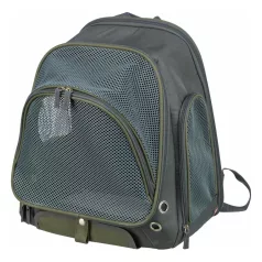  Trixie | Lyla Backpack | jól szellőző hordozó-hátizsák kutyáknak – szürke/kék, 34 × 22 × 42 cm, max. 8 kg