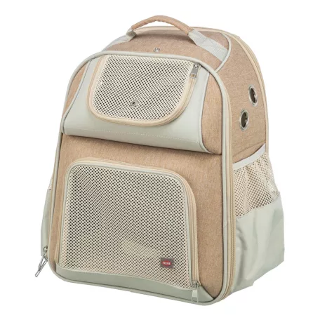 Trixie | Willow Backpack | jól szellőző hordozó-hátizsák kutyáknak – bézs/barna, 38 × 25 × 45 cm, max. 7 kg