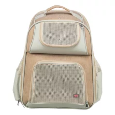   Trixie | Willow Backpack | jól szellőző hordozó-hátizsák kutyáknak – bézs/barna, 38 × 25 × 45 cm, max. 7 kg