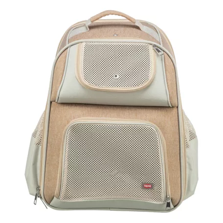 Trixie | Willow Backpack | jól szellőző hordozó-hátizsák kutyáknak – bézs/barna, 38 × 25 × 45 cm, max. 7 kg