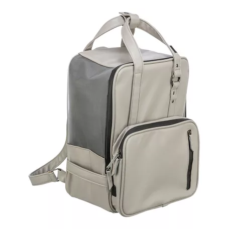Trixie | CityStyle Backpack | jól szellőző hordozó-hátizsák kutyáknak – világosszürke, 30 × 20 × 40 cm, max. 8 kg
