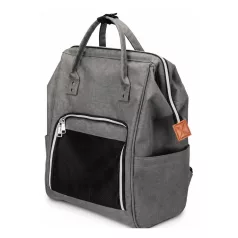   Trixie | Ava Backpack | jól szellőző hordozó-hátizsák kutyáknak – szürke, 32 × 42 × 22 cm
