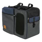 Trixie | Backpack and Carrier Tara 2 in 1 | jól szellőző hordozó-hátizsák kutyáknak – szürke/kék, 25 × 38 × 50 cm, max. 7 kg