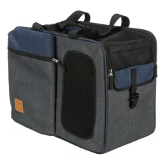   Trixie | Backpack and Carrier Tara 2 in 1 | jól szellőző hordozó-hátizsák kutyáknak – szürke/kék, 25 × 38 × 50 cm, max. 7 kg