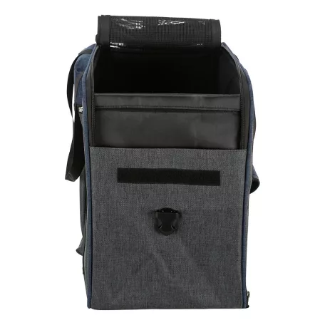 Trixie | Backpack and Carrier Tara 2 in 1 | jól szellőző hordozó-hátizsák kutyáknak – szürke/kék, 25 × 38 × 50 cm, max. 7 kg