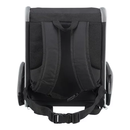 Trixie | Chloe Backpack | jól szellőző hordozó-hátizsák kutyáknak – világosszürke/fekete, 39 × 43 × 27 cm, max. 8 kg