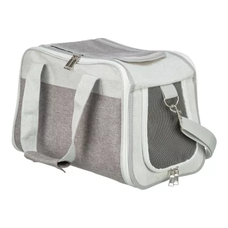 Trixie | Bag Libby | kényelmes, jól szellőző szállítótáska kutyáknak és macskáknak – szürke, 25 × 27 × 42 cm, max. 7 kg