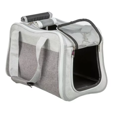 Trixie | Bag Libby | kényelmes, jól szellőző szállítótáska kutyáknak és macskáknak – szürke, 25 × 27 × 42 cm, max. 7 kg