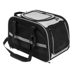   Trixie | Living & Transport Bag Valery | kényelmes, jól szellőző szállítótáska kutyáknak – fekete/szürke, 29 × 31 × 49 cm, max. 9 kg