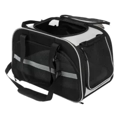   Trixie | Living & Transport Bag Valery | kényelmes, jól szellőző szállítótáska kutyáknak – fekete/szürke, 29 × 31 × 49 cm, max. 9 kg