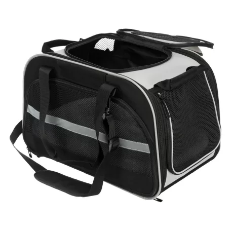 Trixie | Living & Transport Bag Valery | kényelmes, jól szellőző szállítótáska kutyáknak – fekete/szürke, 29 × 31 × 49 cm, max. 9 kg
