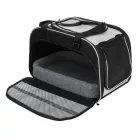 Trixie | Living & Transport Bag Valery | kényelmes, jól szellőző szállítótáska kutyáknak – fekete/szürke, 29 × 31 × 49 cm, max. 9 kg