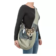   Trixie | Sling Front | kényelmes, jól szellőző szállítótáska kutyáknak – világoszöld, 50 × 25 × 18 cm, max. 5 kg