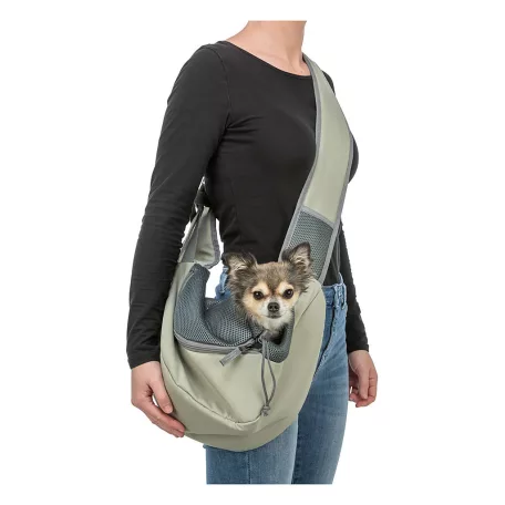 Trixie | Sling Front | kényelmes, jól szellőző szállítótáska kutyáknak – világoszöld, 50 × 25 × 18 cm, max. 5 kg