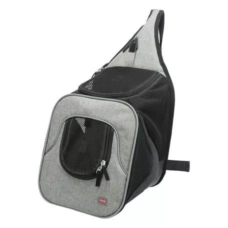 Trixie | Savina Front Carrier | kényelmes, jól szellőző szállítótáska kutyáknak – fekete/szürke, 30 × 33 × 26 cm, max. 10 kg