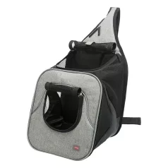   Trixie | Savina Front Carrier | kényelmes, jól szellőző szállítótáska kutyáknak – fekete/szürke, 30 × 33 × 26 cm, max. 10 kg
