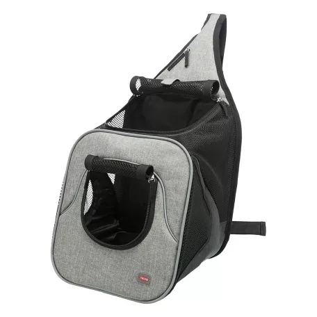 Trixie | Savina Front Carrier | kényelmes, jól szellőző szállítótáska kutyáknak – fekete/szürke, 30 × 33 × 26 cm, max. 10 kg