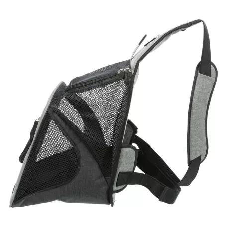 Trixie | Savina Front Carrier | kényelmes, jól szellőző szállítótáska kutyáknak – fekete/szürke, 30 × 33 × 26 cm, max. 10 kg