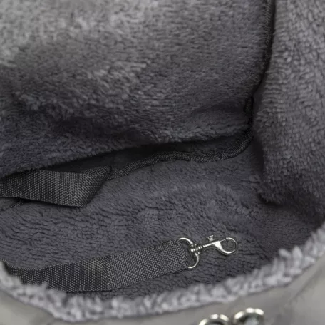 Trixie | Molly front carrier | kényelmes, jól szellőző szállítótáska kutyáknak – szürke, 25 × 38 × 17 cm, max. 4 kg