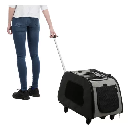 Trixie | Trolley | kényelmes, jól szellőző szállítótáska kutyáknak – fekete/szürke, 34 × 43 × 67 cm, max. 21 kg