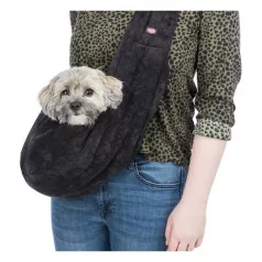   Trixie | Soft front carrier | kényelmes, jól szellőző szállítótáska kutyáknak – fekete/szürke, 22 × 20 × 60 cm, max. 5 kg