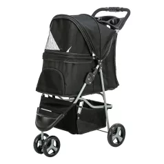   Trixie | Buggy | kényelmes, összecsukható kutyakocsi – fekete, 47 × 100 × 80 cm, max. 11 kg
