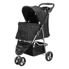   Trixie | Buggy | kényelmes, összecsukható kutyakocsi – fekete, 47 × 100 × 80 cm, max. 11 kg