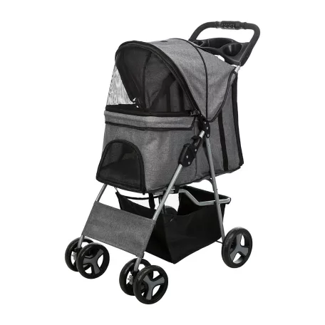 Trixie | Buggy | kényelmes, összecsukható kutyakocsi – szürke, 47 × 100 × 80 cm, max. 15 kg