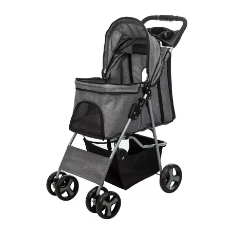 Trixie | Buggy | kényelmes, összecsukható kutyakocsi – szürke, 47 × 100 × 80 cm, max. 15 kg