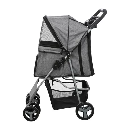 Trixie | Buggy | kényelmes, összecsukható kutyakocsi – szürke, 47 × 100 × 80 cm, max. 15 kg