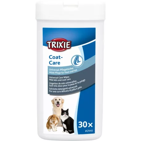 Trixie Universal Cosmetic Wipes | Univerzális ápoló törlőkendő kutyák és macskák részére – 30 db