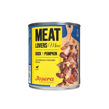 Josera Meat Lovers Menu Duck with Pumpkin | Teljes értékű kacsás nedvestáp sütőtökkel felnőtt kutyáknak – 400 g
