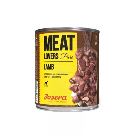 Josera Meat Lovers Pure Lamb | Teljes értékű bárányhúsos nedvestáp felnőtt kutyáknak – 800 g
