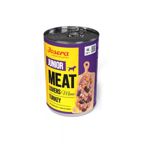 Josera Meat Lovers Junior Menu Turkey | Teljes értékű pulykás nedvestáp kölyök- és növendék kutyáknak – 400 g