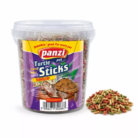 Panzi | Granulátum (Turtle Sticks) | Teljes értékű pálcikás eledel vízi teknősök számára, vödrös kiszerelésben – 90 g