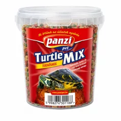   Panzi | Turtle Mix | Teljes értékű teknőstáp keverék vízi teknősök számára, vödrös kiszerelésben – 1000 ml