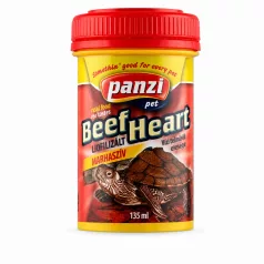   Panzi | Szív-Mix (Beef Heart) | Liofilizált marhaszív csemege vízi teknősök és nagytestű díszhalak számára – 135 ml