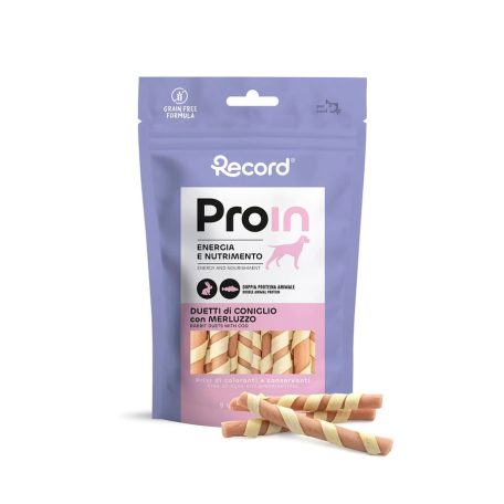 RECORD ProIn Jutalomfalat Kutyáknak Duetti Nyúl és Tőkehal 75 g