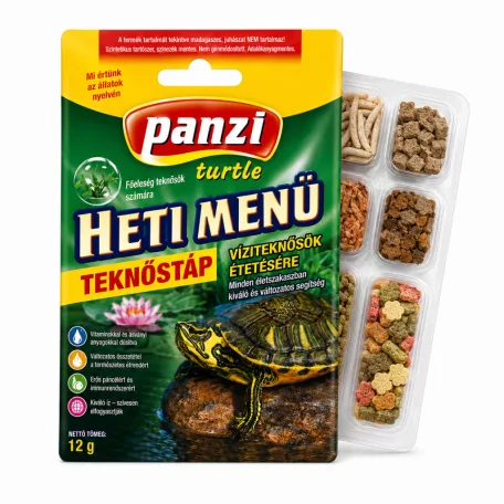 Panzi | Turtle Heti Menü | Változatos teknőseledel csomag vízi teknősök számára – 100 g (10 x 10 g)