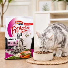   FitActive | 3in1 Poultry & Salmon with Cranberry | Teljes értékű baromfis és lazacos száraz macskaeledel vörösáfonyával – 1,5 kg (1500 g)