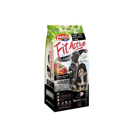 Panzi | FitActive BlackDogs Hypoallergenic | Sötét színű felnőtt kutyáknak | Száraztáp | Bárány  - 1,5 kg