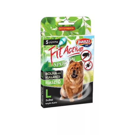 FitActive Spot-On L | Bolha- és kullancsriasztó rácsepegtető oldat kutyák részére (20–40 kg) – 5 pipetta/doboz