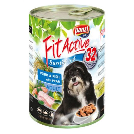 Panzi | FitActive | Felnőtt kutyáknak | Konzerv | Sertés és hal - 1240 g