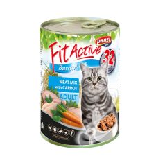   Panzi | FitActive | Felnőtt macskáknak | Konzerv | Csirke, pulyka, kacsa, liba, répa - 415 g